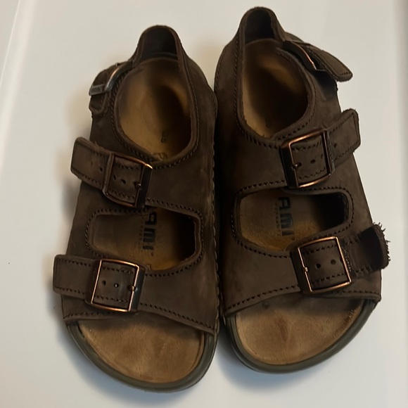 Mens Birkenstock Shoes Birkenstock Tatami Nebraska Sandals Chunky Brown Leather - Picture 1 of 5